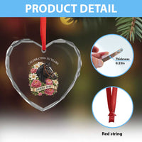 Celebrating 152 Years Derby Day Floral Heart Crystal Glass Ornament Horse Racing Pink Peony White Lily Equestrian 152nd Anniversary
