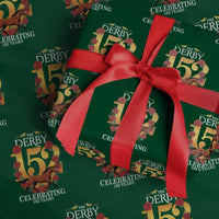 Celebrating 152 Years Horse Racing Anniversary Horseshoe Graphic Wrapping Paper Roll Elegant Run Lucky Charm Floral 152nd Anniversary
