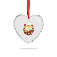 Celebrating 152 Years Horse Racing Anniversary Horseshoe Graphic Heart Crystal Glass Ornament Elegant Run Lucky Charm Floral 152nd Anniversary