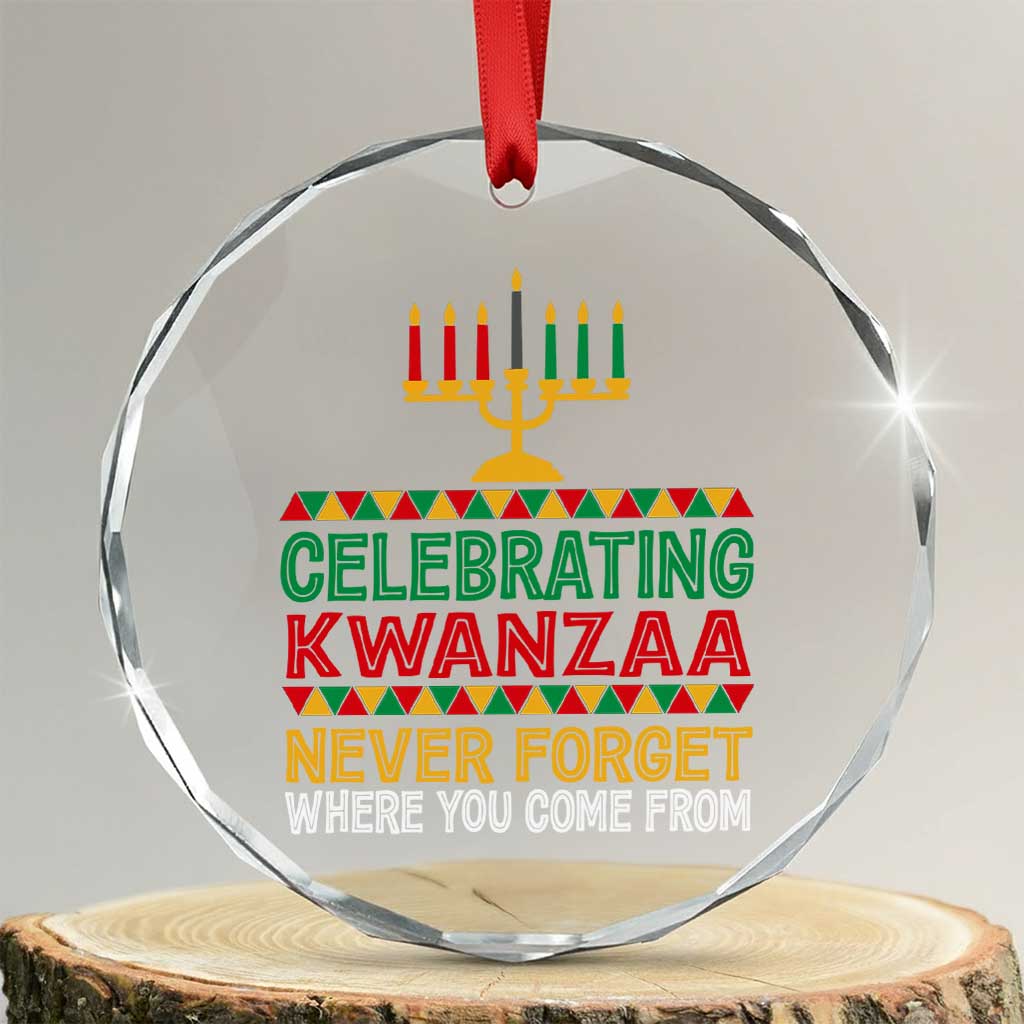 Celebrating Kwanzaa Never Forget Where You Come From Kinara Candle Crystal Glass Ornament TS11