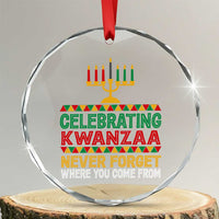Celebrating Kwanzaa Never Forget Where You Come From Kinara Candle Crystal Glass Ornament TS11