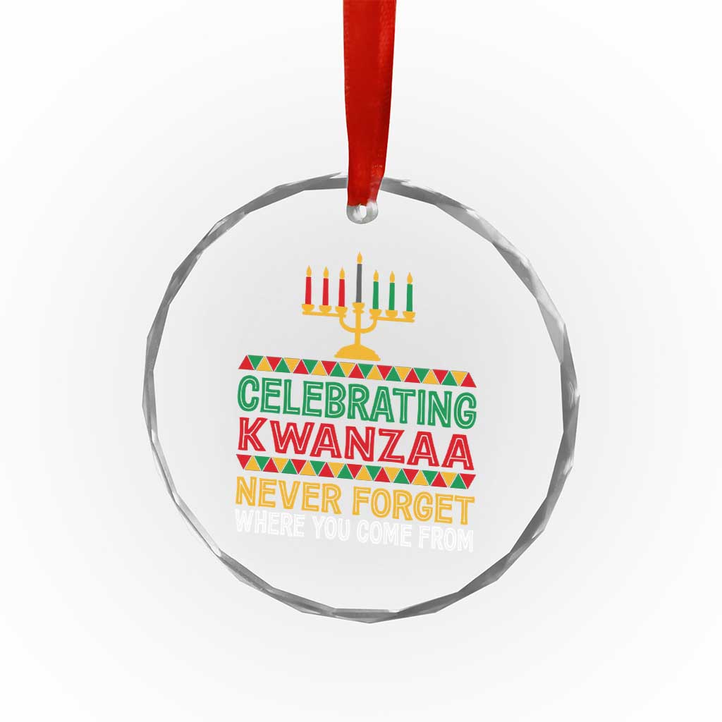 Celebrating Kwanzaa Never Forget Where You Come From Kinara Candle Crystal Glass Ornament TS11