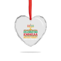 Celebrating Kwanzaa Never Forget Where You Come From Kinara Candle Heart Crystal Glass Ornament - Wonder Print Shop