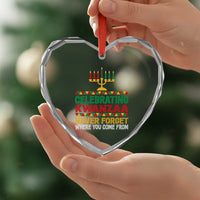 Celebrating Kwanzaa Never Forget Where You Come From Kinara Candle Heart Crystal Glass Ornament - Wonder Print Shop
