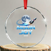 Celestial Moon Joy 2026 Crystal Glass Ornament Rocket Launch '26 Lunar Mission Celebration
