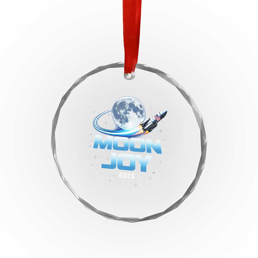 Celestial Moon Joy 2026 Crystal Glass Ornament Rocket Launch '26 Lunar Mission Celebration