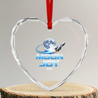Celestial Moon Joy 2026 Heart Crystal Glass Ornament Rocket Launch '26 Lunar Mission Celebration