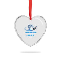Celestial Moon Joy 2026 Heart Crystal Glass Ornament Rocket Launch '26 Lunar Mission Celebration