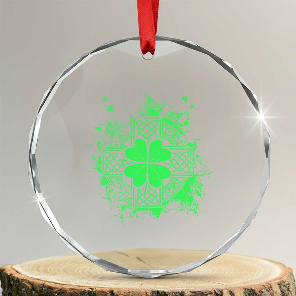 Celtic Knot Irish Shamrock Crystal Glass Ornament St Patricks Day - Wonder Print Shop