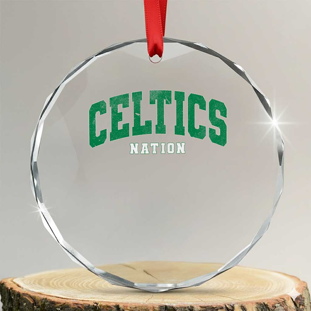 Celtic Nation Crystal Glass Ornament Sports Varsity Aesthetic Letters Cap