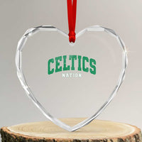Celtic Nation Heart Crystal Glass Ornament Sports Varsity Aesthetic Letters Cap
