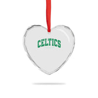 Celtic Nation Heart Crystal Glass Ornament Sports Varsity Aesthetic Letters Cap