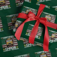 Certified Chaos Transport Technician Wrapping Paper Roll Patriotic School Bus Driver USA American Flag