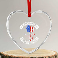 Certified Sober Badass Heart Crystal Glass Ornament Sobriety Alcohol Fighters Vintage Skull