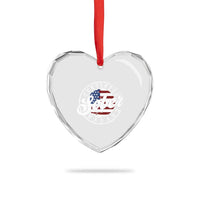 Certified Sober Badass Heart Crystal Glass Ornament Sobriety Alcohol Recovery Vintage American Flag