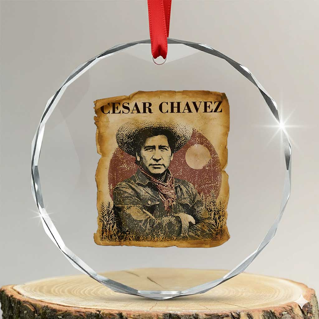 Cesar Chavez Crystal Glass Ornament Hispanic Heritage Mexican American Pride Latino