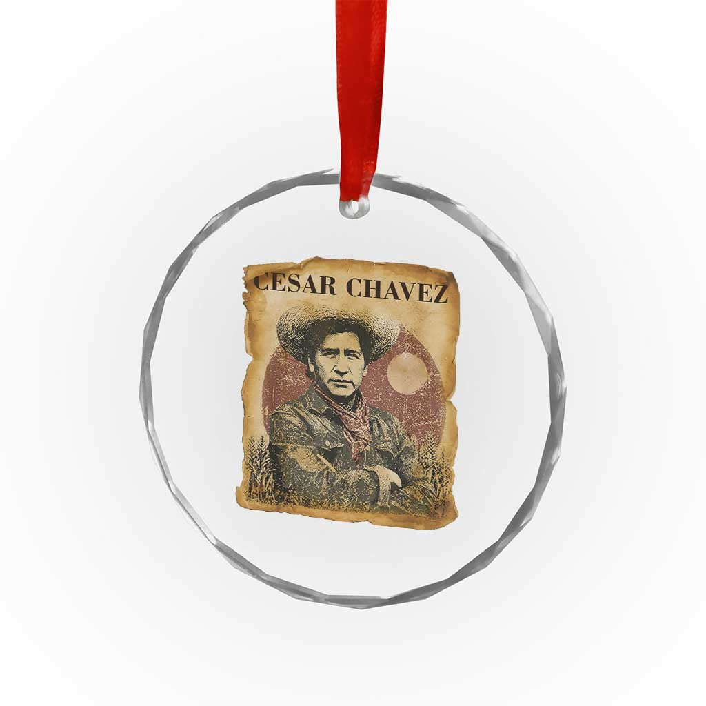 Cesar Chavez Crystal Glass Ornament Hispanic Heritage Mexican American Pride Latino