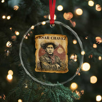 Cesar Chavez Crystal Glass Ornament Hispanic Heritage Mexican American Pride Latino