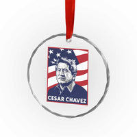 Cesar Chavez Crystal Glass Ornament Labor Leader Mexican American Pride