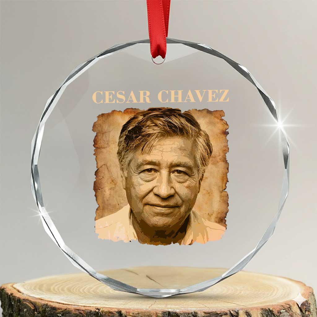 Cesar Chavez Crystal Glass Ornament Mexican American Pride Latino Heritage