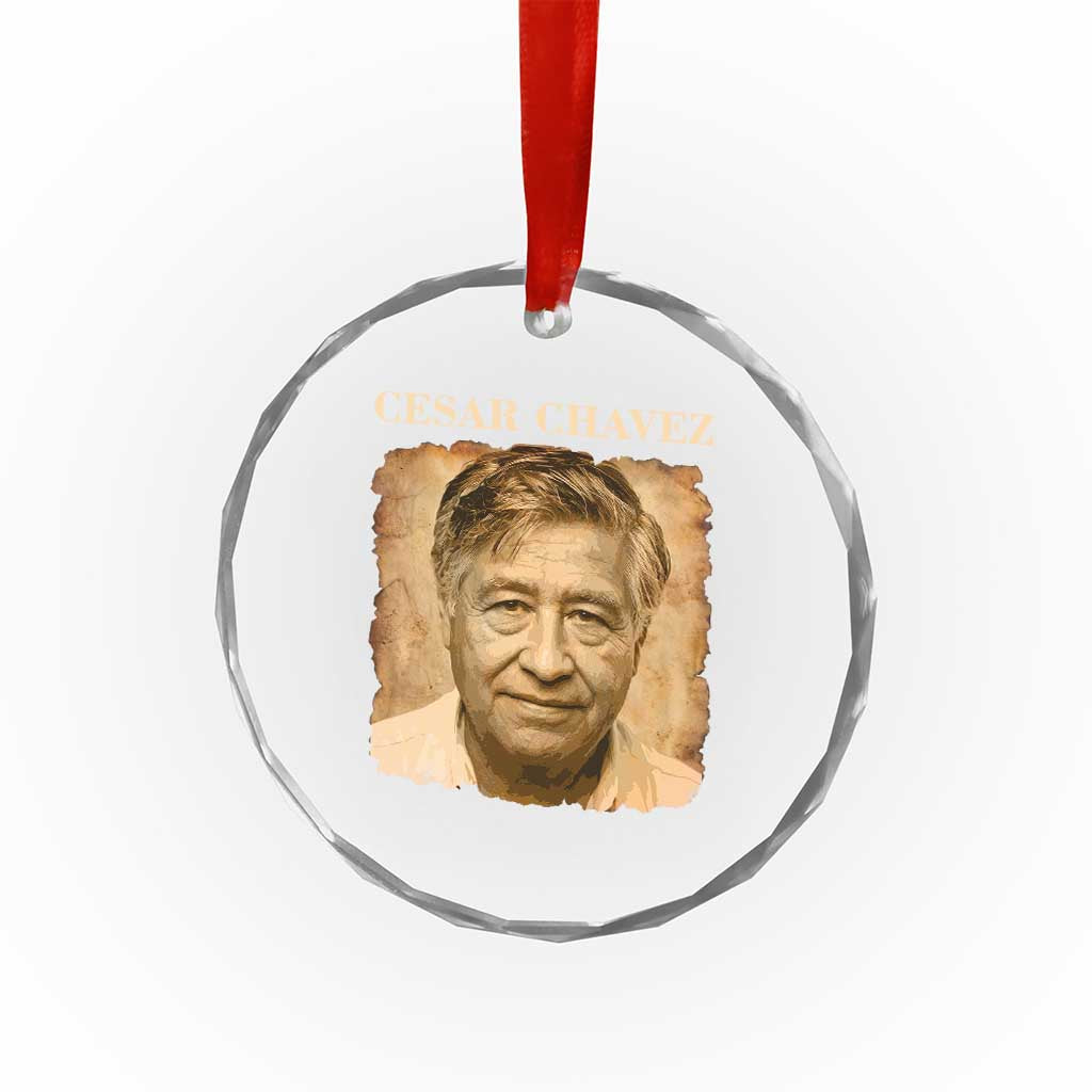 Cesar Chavez Crystal Glass Ornament Mexican American Pride Latino Heritage