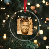Cesar Chavez Crystal Glass Ornament Mexican American Pride Latino Heritage