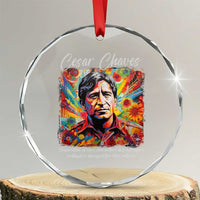 Cesar Chavez Crystal Glass Ornament Preservation Of Ones Own Culture Does Not Require Contempt