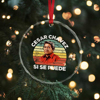 Cesar Chavez Crystal Glass Ornament Si Se Puede Mexican Hispanic Heritage Month Vintage - Wonder Print Shop