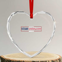 Cesar Chavez Heart Crystal Glass Ornament Hispanic Heritage Month Mexican Immigrant