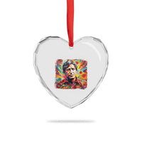 Cesar Chavez Heart Crystal Glass Ornament Preservation Of Ones Own Culture Does Not Require Contempt