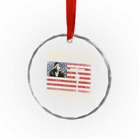 Cesar Chavez March 31 Celebration Crystal Glass Ornament Christian American Flag Religious