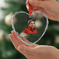 Cesar Chavez Quote Heart Crystal Glass Ornament 31 March Celebration Day