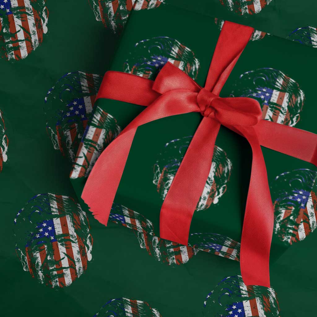 Cesar Chavez Wrapping Paper Roll Hispanic Heritage Month American Flag Portrait