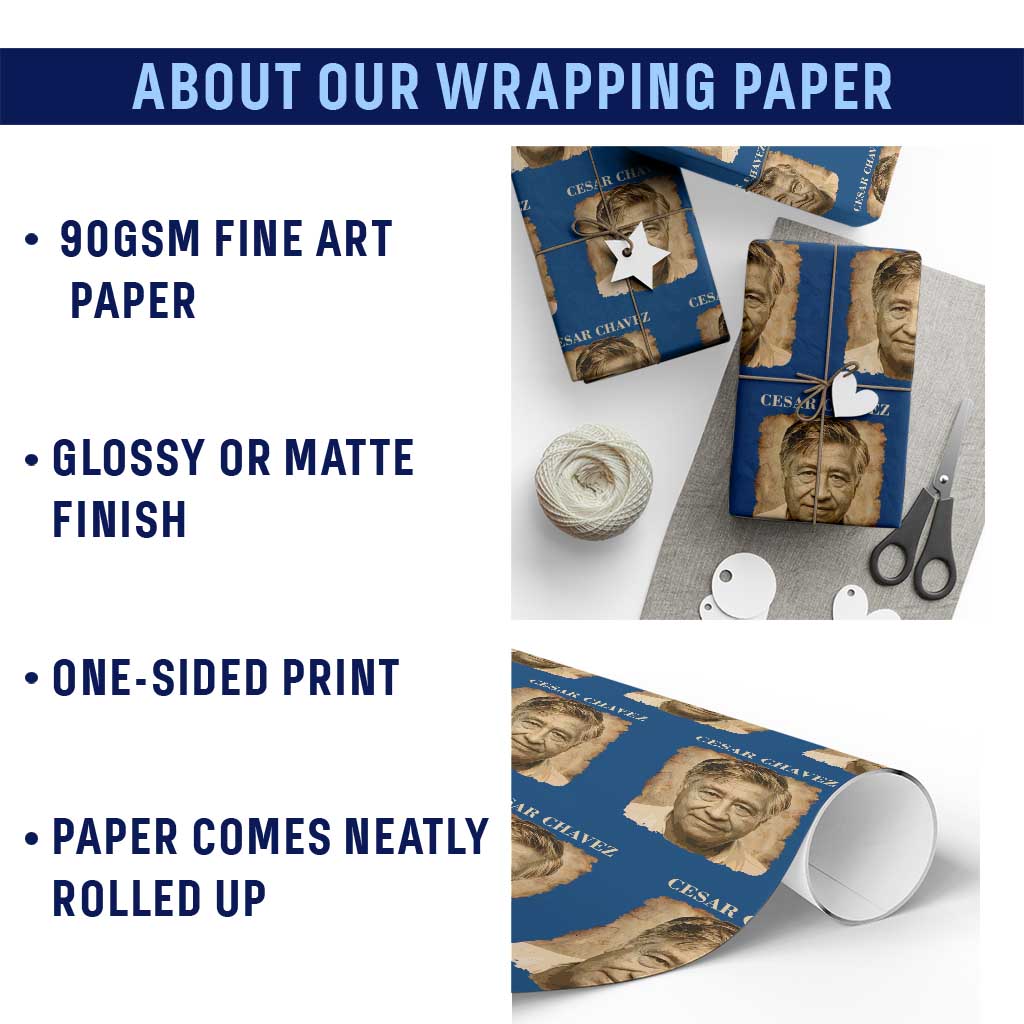 Cesar Chavez Wrapping Paper Roll Mexican American Pride Latino Heritage