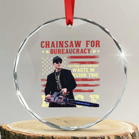 Chainsaw For Bureaucracy Crystal Glass Ornament Cutting Government Waste In Record Time DOGE TS02