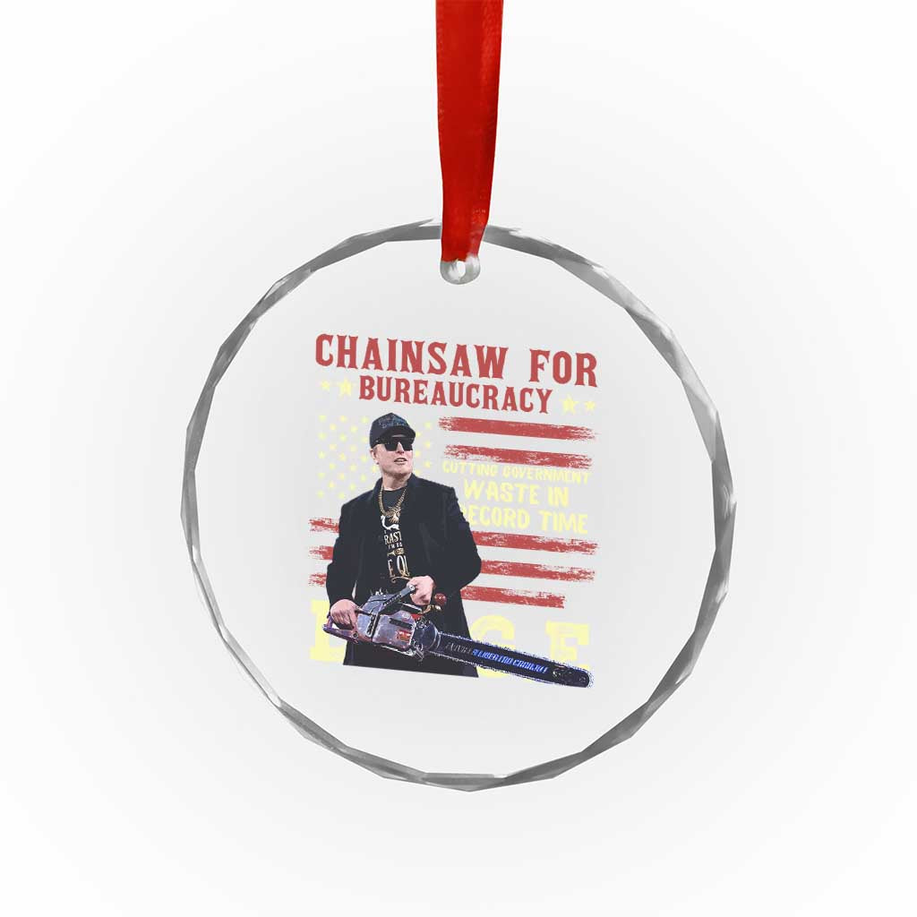 Chainsaw For Bureaucracy Crystal Glass Ornament Cutting Government Waste In Record Time DOGE TS02