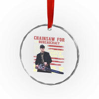 Chainsaw For Bureaucracy Crystal Glass Ornament Cutting Government Waste In Record Time DOGE TS02