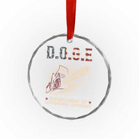 Chainsaw For Bureaucracy Crystal Glass Ornament Funny DOGE USA Flag - Wonder Print Shop