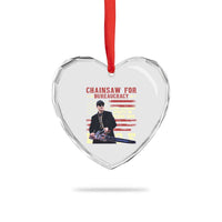 Chainsaw For Bureaucracy Heart Crystal Glass Ornament Cutting Government Waste In Record Time DOGE - Wonder Print Shop