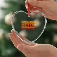 Chaotic Good Dad Funny Tabletop Gamer Parenting Heart Crystal Glass Ornament Retro Sunset Vintage Fantasy Graphic