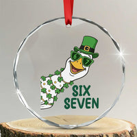 Chaotic Goose Six Seven Meme Crystal Glass Ornament Funny St Patricks Day Gift