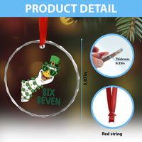 Chaotic Goose Six Seven Meme Crystal Glass Ornament Funny St Patricks Day Gift