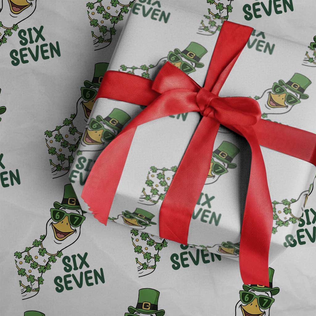 Chaotic Goose Six Seven Meme Wrapping Paper Roll Funny St Patricks Day Gift