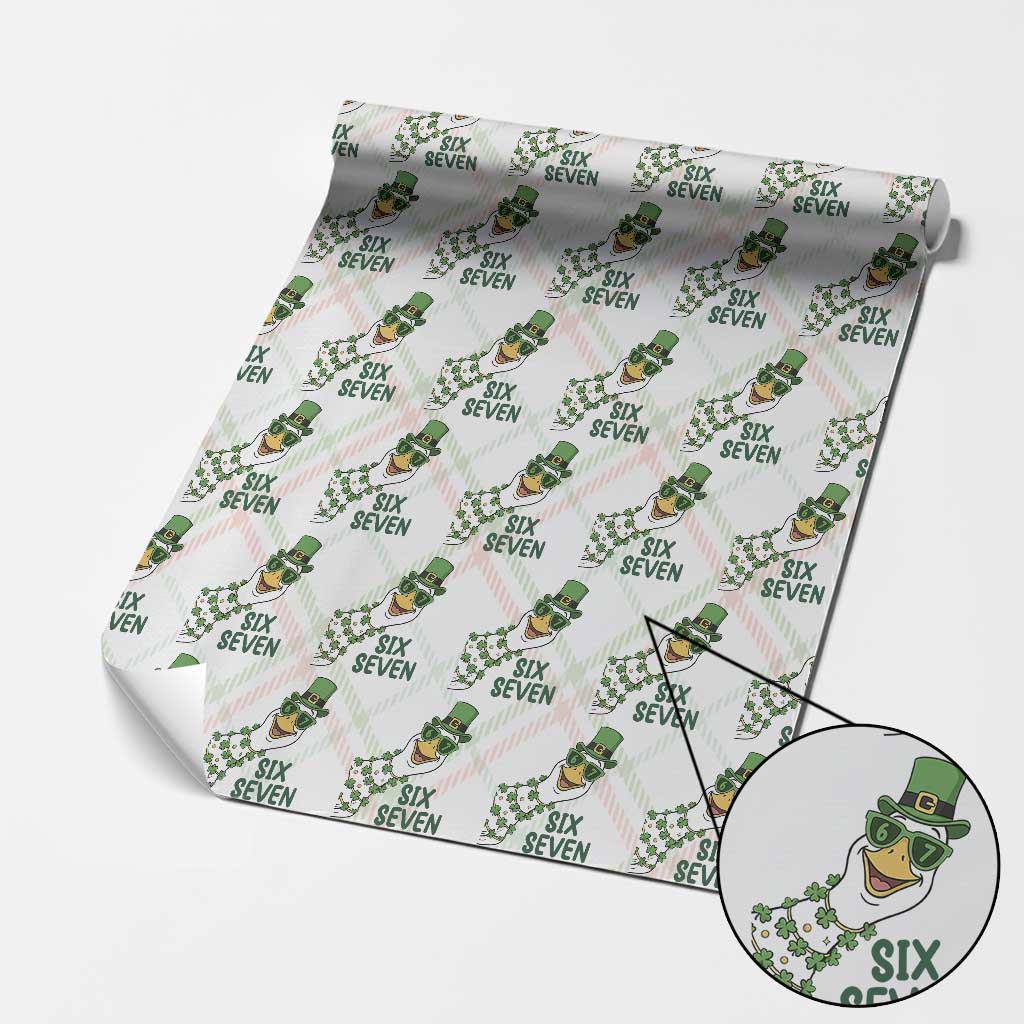 Chaotic Goose Six Seven Meme Wrapping Paper Roll Funny St Patricks Day Gift