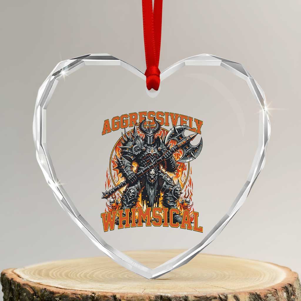 Chaotic Knight Metalcore Edgy Meme Aggressively Whimsical Heart Crystal Glass Ornament Armor Metalheads Fairycore Tendencies - Wonder Print Shop