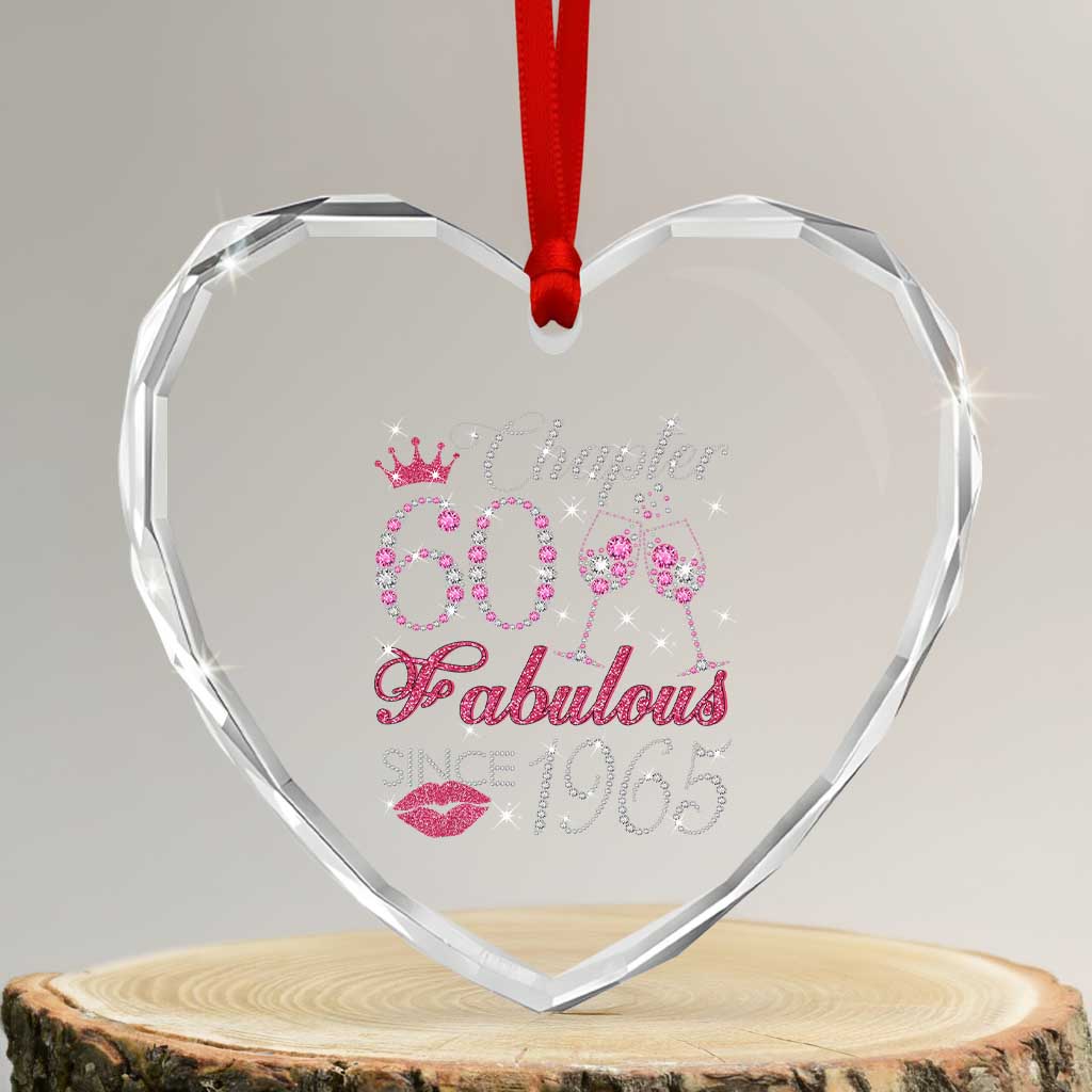 Chapter 60 Fabulous Heart Crystal Glass Ornament Sparkle Since 1965 60Th Birthday Gift For Women - Wonder Print Shop