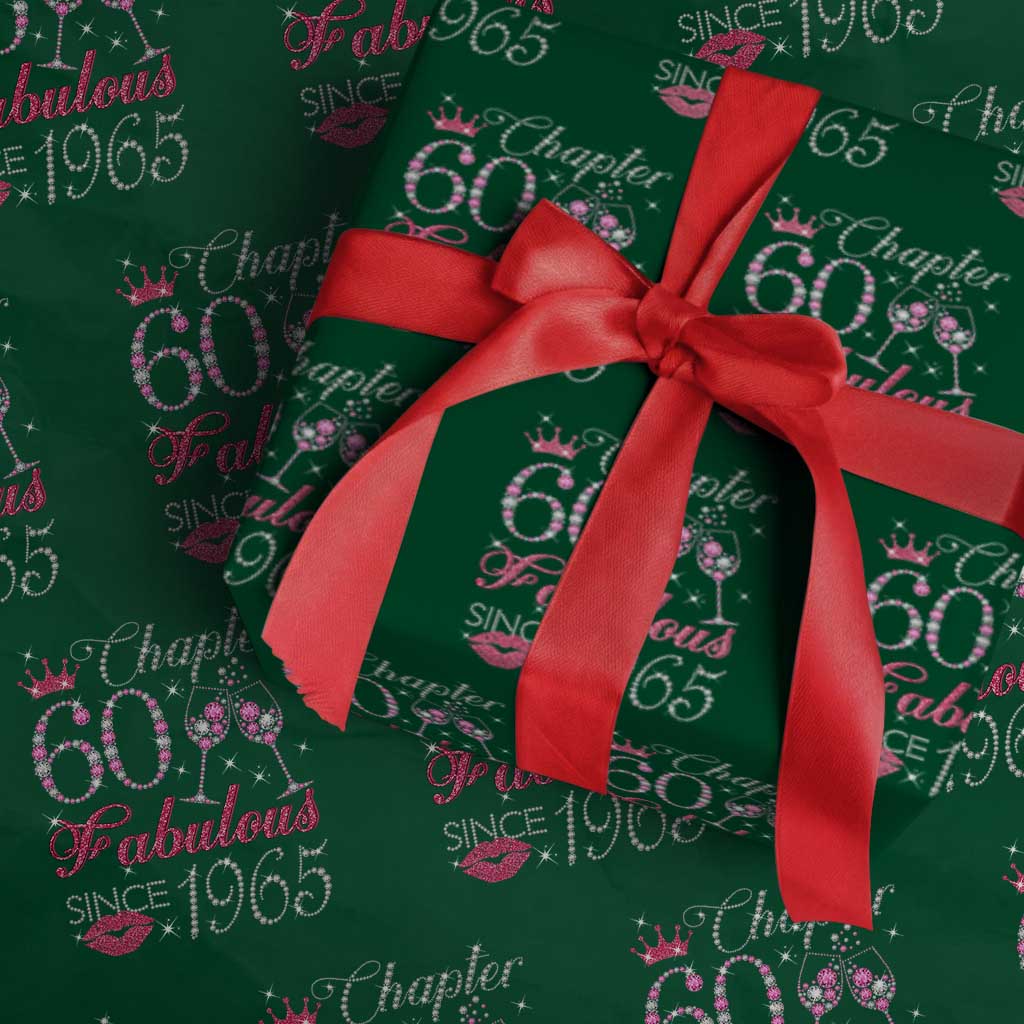 Chapter 60 Fabulous Wrapping Paper Roll Sparkle Since 1965 60Th Birthday Gift For Women - Wonder Print Shop