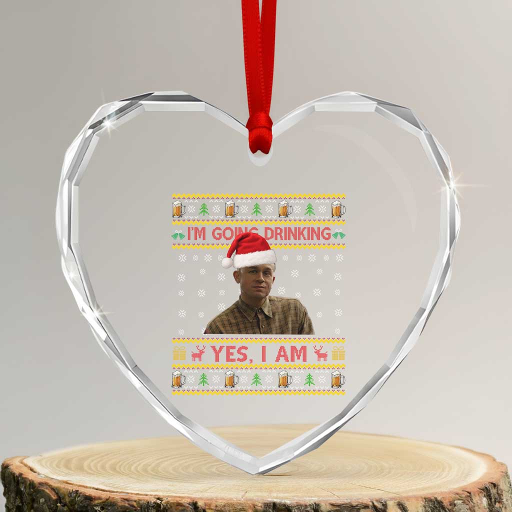 Charlie Hunnam Ed Gein Heart Crystal Glass Ornament I Am Going Drinking Yes I Am Christmas - Wonder Print Shop