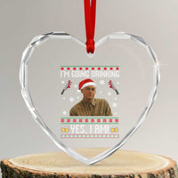 Charlie Hunnam Ed Gein Ugly Christmas Heart Crystal Glass Ornament Monster Movie I'm Going Drinking - Wonder Print Shop