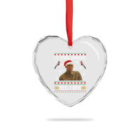 Charlie Hunnam Ed Gein Ugly Christmas Heart Crystal Glass Ornament Monster Movie I'm Going Drinking - Wonder Print Shop